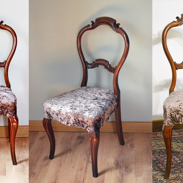 Antique chairs 4pcs Rococo Mahogany 1890s | 4 Chaises de Style Rococo | Balloon Back 4 Chairs French