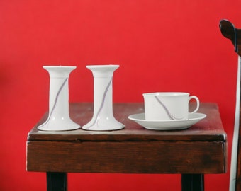 PROMO Rörstrand by Bertil Vallien "Rainbow" Vintage Coffee Set | Candlesticks, coffee mug 4 pcs