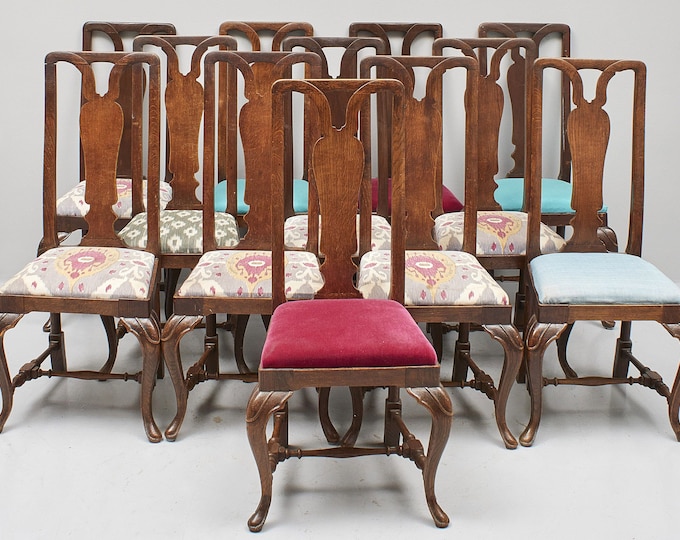 Antique 12 Chairs Set | Chaises de Style 1800s |  Restoration required