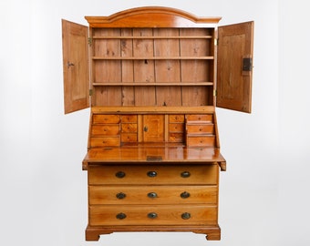 Armoire de bureau antique en bois de chêne marqueté | Armoire de secrétaire des années 1800 | Meubles de bureau | Sekretär | Secrétaire | Commode en mousseline de soie