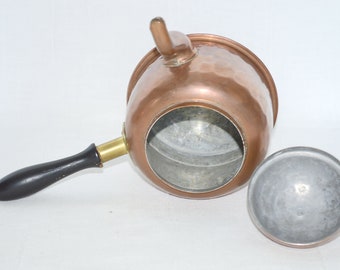 Vintage Scandinavian Copper Teapot | Hammered copper coffee maker
