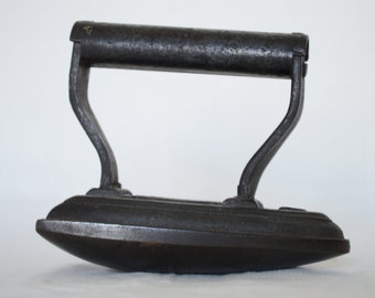 Unusual Small Sad Iron with Rounded Bottom  | Silvester Patent Salter S | Antique Laundry Room Decor Cast Iron | Pressing