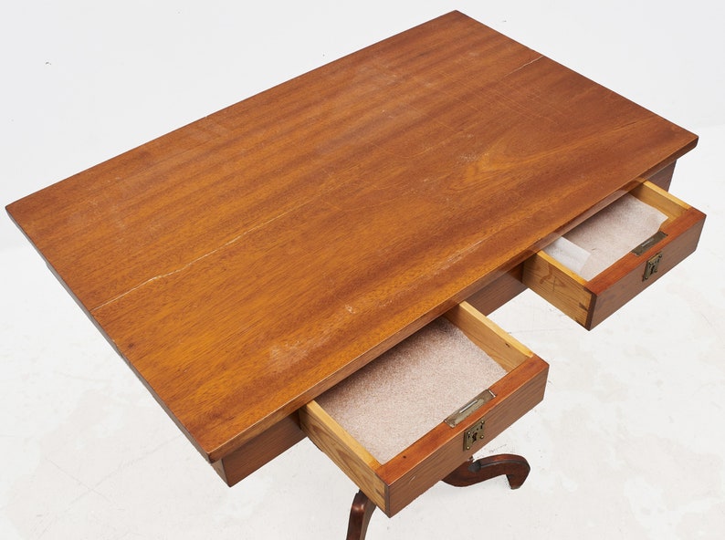Antique side table with 2 drawers 1800s furniture wine tea sewing table image 3