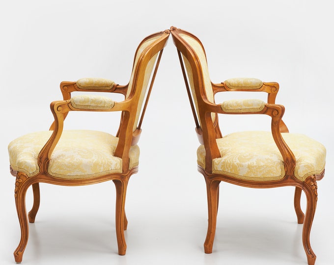 Rococo style Cabriolet Armchair | French Louis XV Carved Rococo 1800-1900s | Fauteuil Chaise de Style