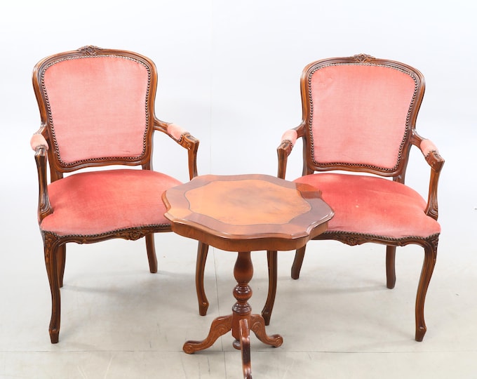 Vintage Rococo Style Armchair | French Louis XV Style Carved Rococo Armchair, 1960s | Fauteuil Armchair