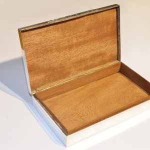 Vintage Silver Box | 12 Oz. 835 Silver With Mahogany Wood Interior ...