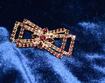 Vintage Antique Red Crystal Brooch | Gift Valentines Day | Europe & Scandinavia vintage