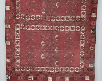 Antique Ersari Ensi Turkmen Rug | 7 x 5.5 | Oriental Carpet 207 cm X 166 cm