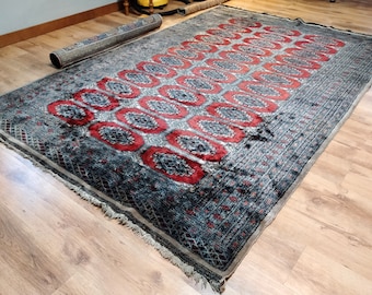 SOLD!!! Large Vintage Bokhara Signed Wool  (probably with silk) Rug | Buhara wool Carpet 9x6