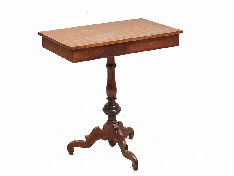 Antique side table with 2 drawers 1800s furniture wine tea sewing table image 4