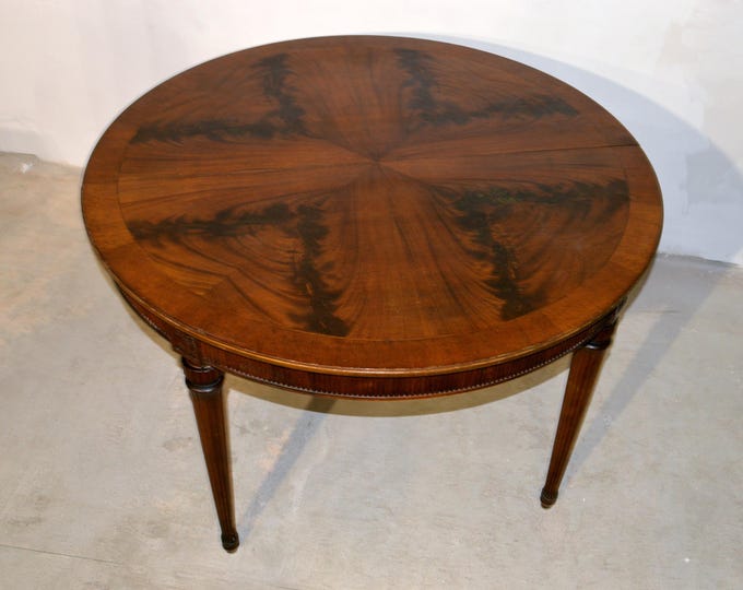 Vintage Dining Table | Gustavian Style Big Table | Round Table Extendable