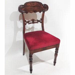 Antique Regency Chair 1800s | Chaise de Style | Red Velvet