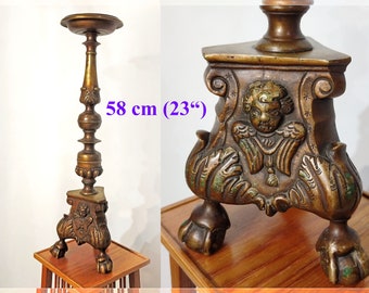 Promotion price! Heavy bronze church candle holder. 58cm | Altar Candle Bra | Antique Candelstick Bronze Candelabra |