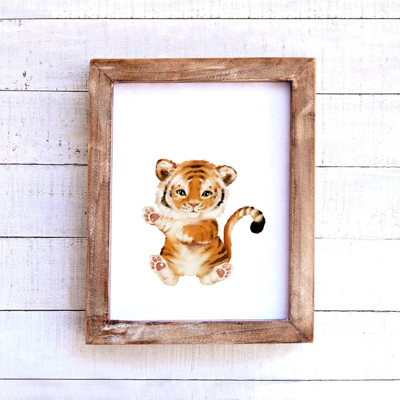 Baby Tiger Print Instant Download Cute Kids Decor Animal Wall Art Poster Tiger Nursery Safari Nursery Digital Print