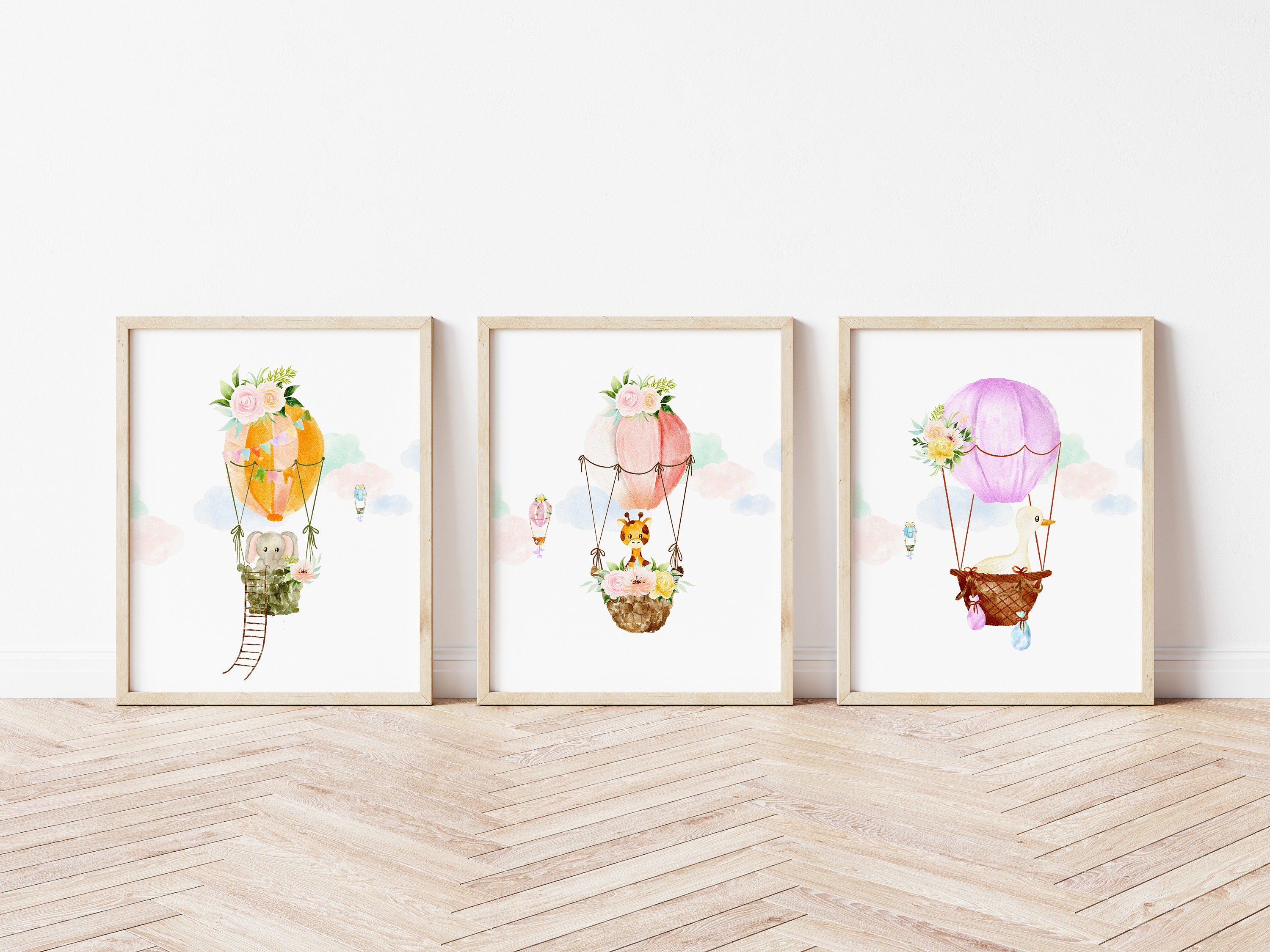 Hot Air Balloon Nursery Print Watercolor Duck Nursery Decor Etsy