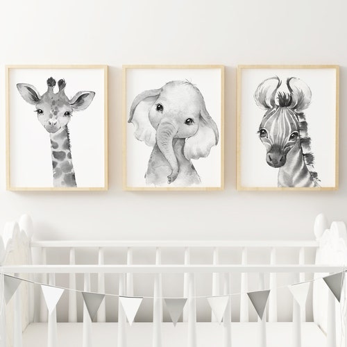 Prints Art & Collectibles nursery Africa animal personalized wall art