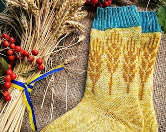 Handmade Ukrainian socks, Tweed yarn