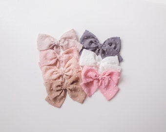 Baby Chiffon Bow Headband / Swiss Dot Chiffon / Polkadot / Baby headband / Newborn / Baby girl / Baby bow / Cake smash / Newborn photographs