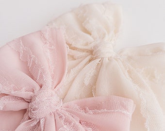 Baby Chiffon Bow Headband / Tulle / Baby headband / Newborn / Baby girl / Baby bow / Cake smash / Newborn photographs