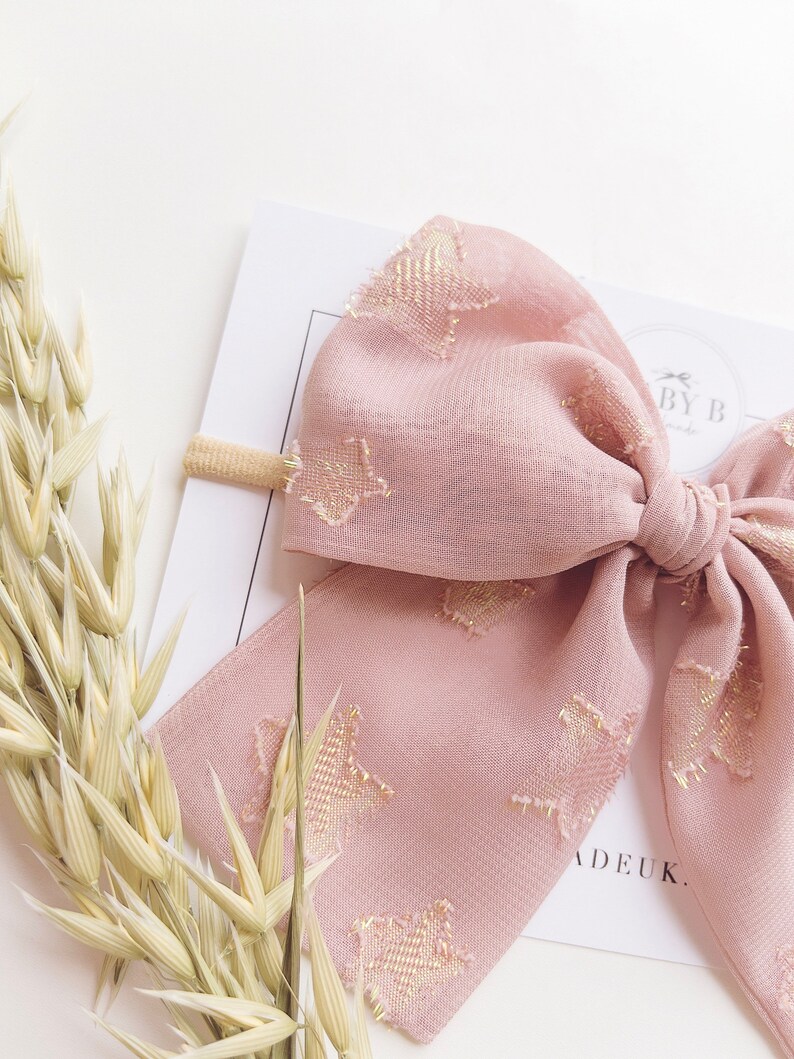 Baby Gold Star Chiffon Bow Headband Baby headband Newborn Baby girl Baby bow cake smash Newborn photographs