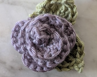 Vintage Colored Crochet Rose - Heather