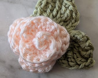 Vintage Colored Crochet Rose - Blush