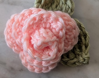 Vintage Colored Crochet Rose - Peach