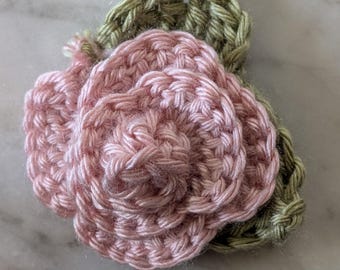 Vintage Colored Crochet Rose - Rose