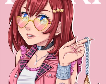 Hipster Kairi Medium Print / Kingdom Hearts Fanart