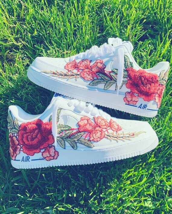 air force ones with roses on them