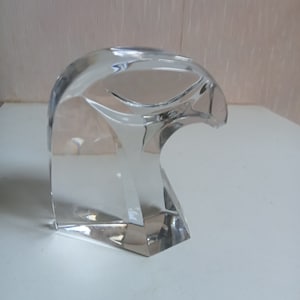 cabeza de águila en cristal de Saint-Louis, altura 9,5 cm
