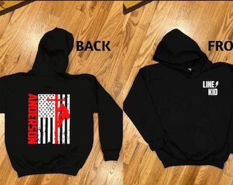 Line Kid Hoodie-Lineman Child Hoodie-Line Kid Sweatshirt-Linemans Girl-Linemans Son-Linemans Daughter-Linemans Child-Line Kid Shirt