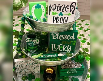 St. Patrick's Day Tier Tray Decor - Tiered Tray Decor - St. Patrick's Day Signs - St. Patrick's Day Tiered Tray Decorations