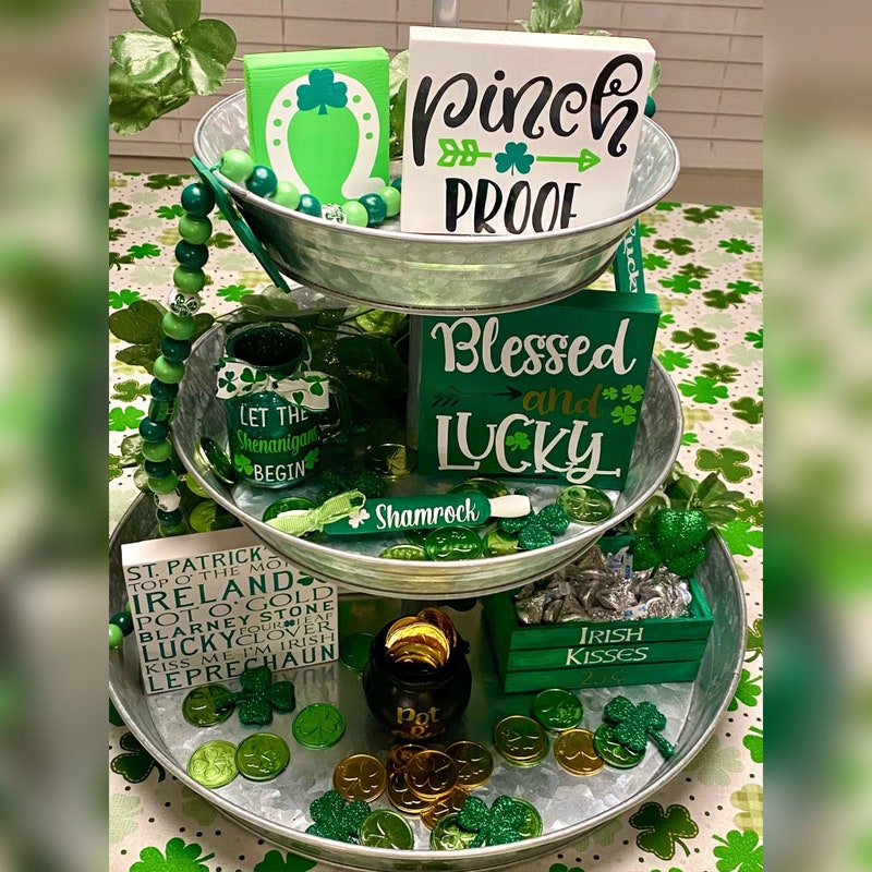 St Patricks Day Tiered Tray Decor Etsy