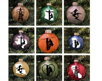 Lineman Ornament - Lineman Christmas Ornament - Line Life - Transmission - Line Family - Christmas Ornament - Glitter Ornament