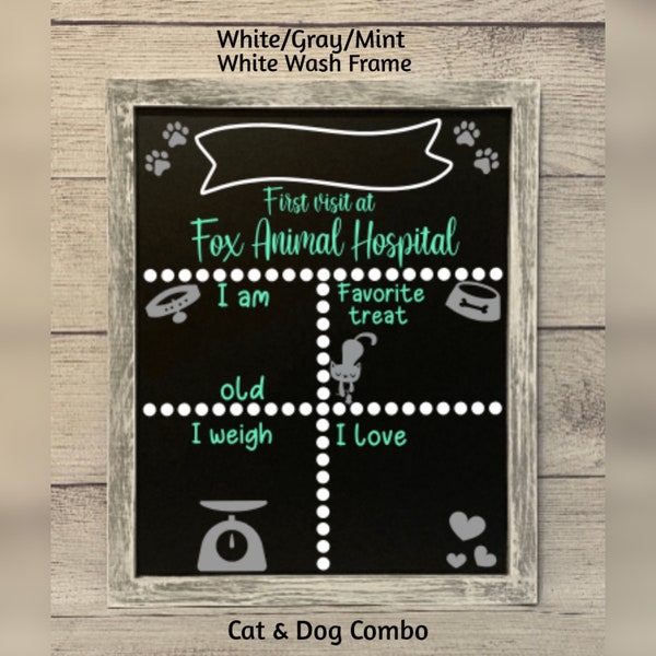 Veterinary First Visit Chalkboard - Vet Visit Chalkboard - Pets First Visit