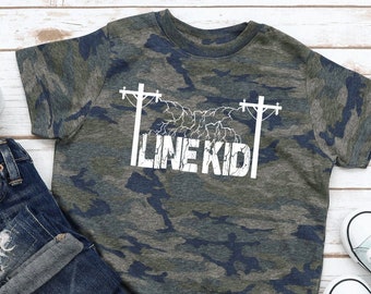 Chemise enfant de ligne TODDLER & YOUTH - Chemise enfant de monteur de lignes - Fille de monteur de lignes - Fils de monteur de lignes - Fille de monteur de lignes - Enfant de monteur de lignes