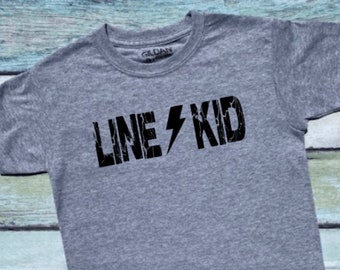Chemise YOUTH Line Kid - Chemise enfant monteur de lignes - Fille monteur de lignes - Fils monteur de lignes - Fille monteur de lignes - Chemise monteur de lignes enfant-petites filles