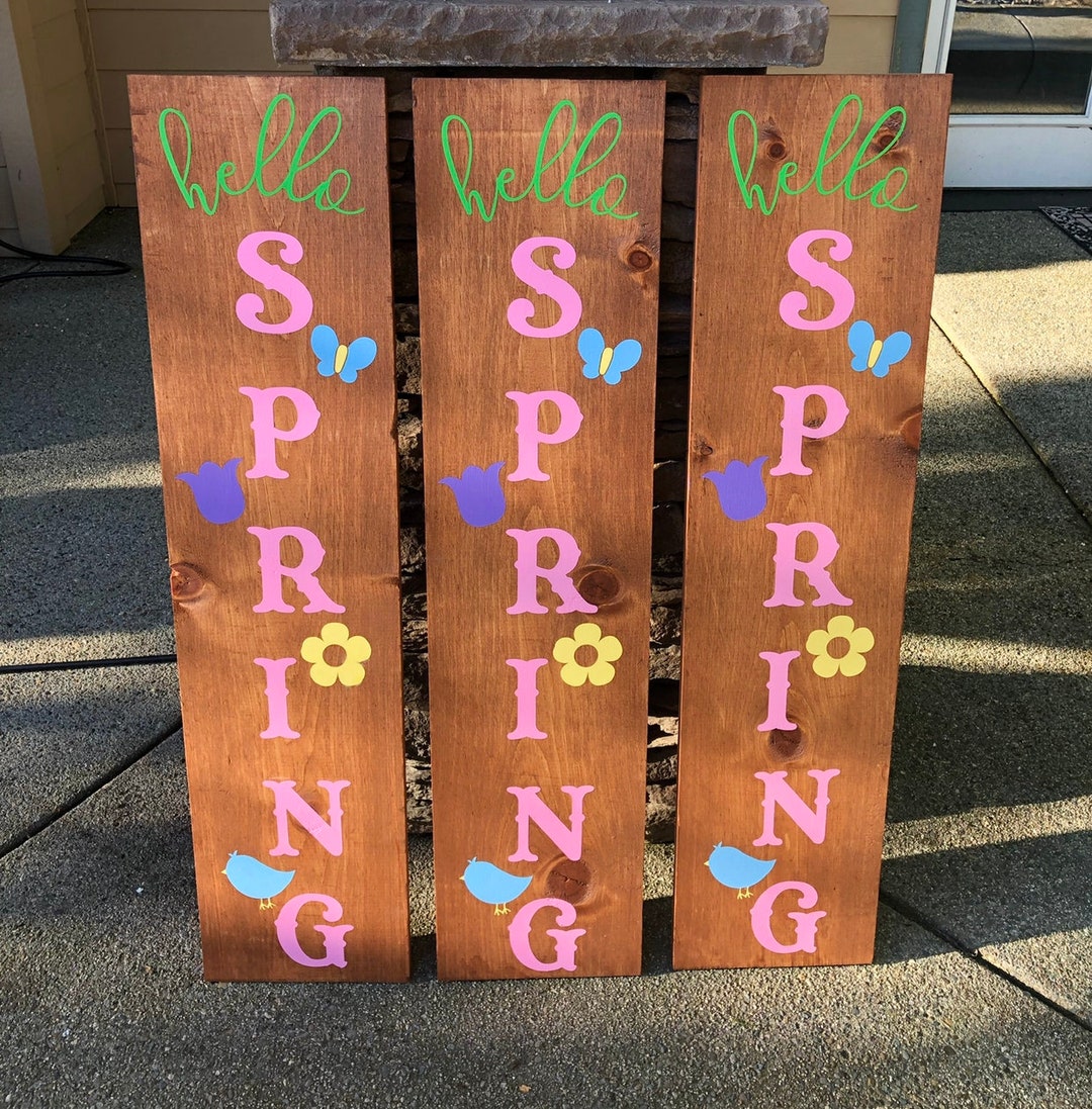 Feel Spring Sign Hello Spring Sign - Welcome Spring - Spring Sign - Spring Decor - Home ...