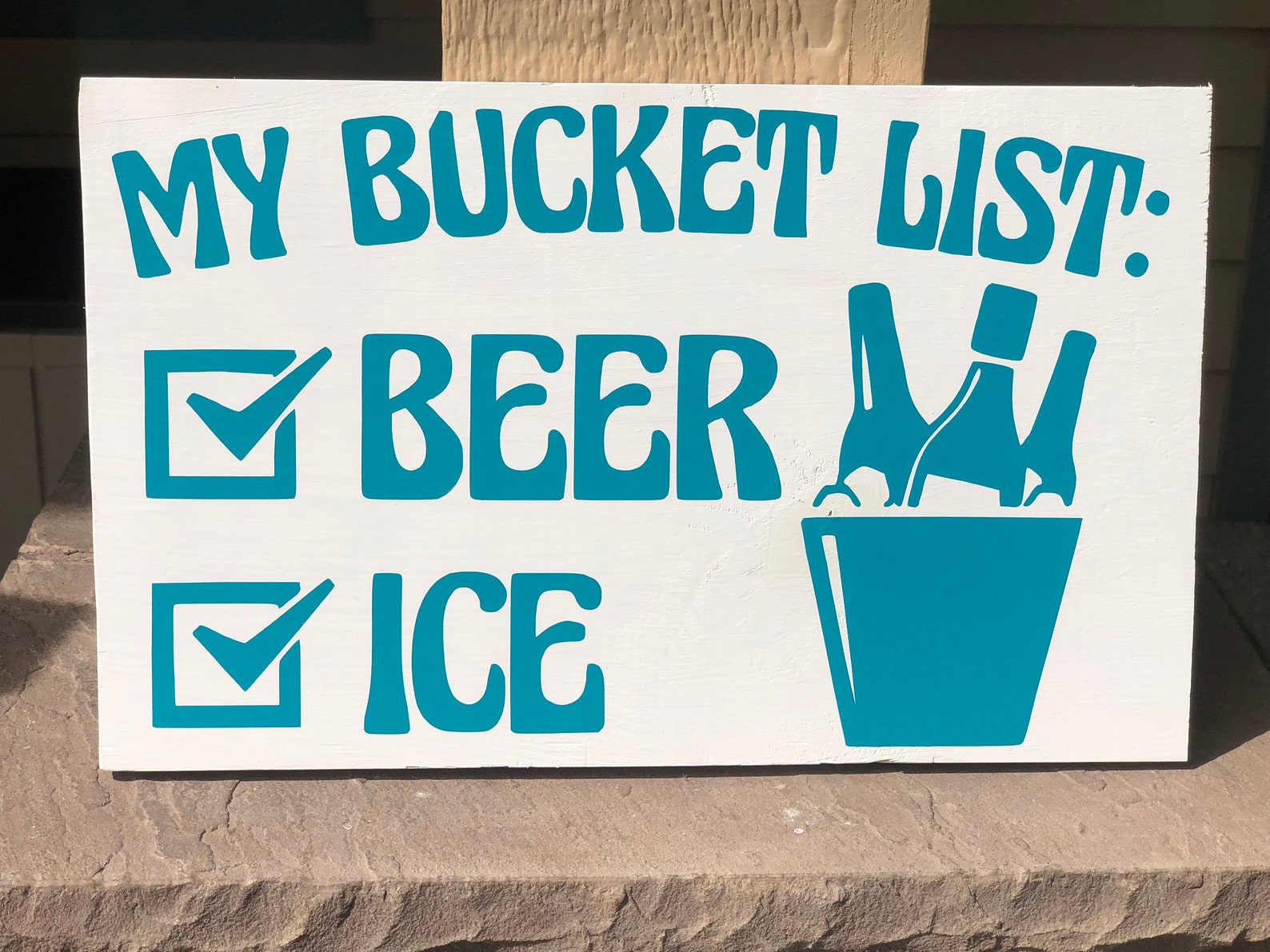 Bucket List Sign Bucket List Beer Sign Funny Sign Patio Etsy