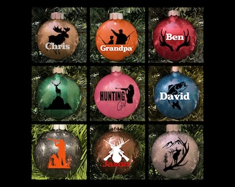 Enfeite de caça - Enfeite de pesca - Enfeite de caçador - Enfeite de pai - Enfeite de avô - Enfeite de glitter - Enfeite personalizado
