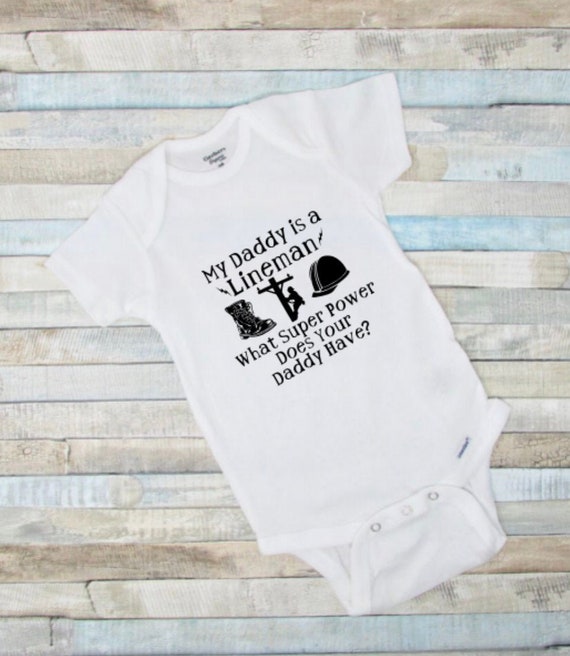 Lineman Baby Body Suit father s Day baby Shower Gift baby Girlbaby Boy future Lineman linemans Baby lineman Daddy my Daddy is a Lineman Etsy Denmark