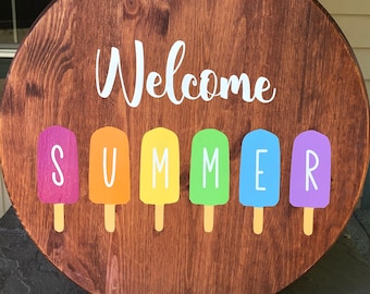 Summer Decor - Popsicle sign - Summer Sign - Fun Sign - Bright Sign - Bright Decor - Fun Decor - Outdoor Sign - Outdoor Decor - Patio Sign