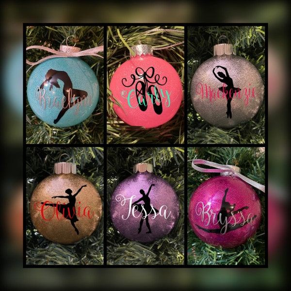 Dance Ornament - Jazz Ornament - Tap Ornament - Ballet Ornament - Glitter Ornament- Personalized Ornament - Christmas Ornament