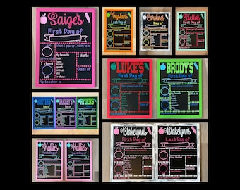 First Day of School Sign * First Day of School Chalkboard * Back to School Sign * Last Day of School Sign * Reusable First Day Sign
