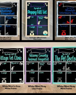 Veterinary First Visit Chalkboard - Vet Visit Chalkboard - Pets