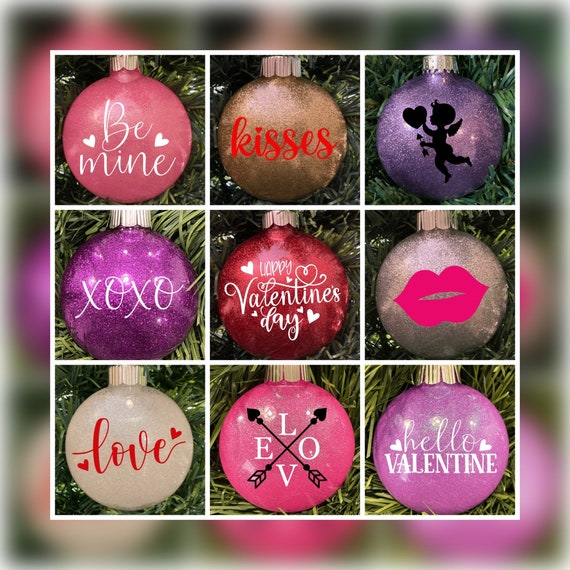 Valentine Tree Decor, Valentine's Day Ornaments, Valentines Day Gift,  Valentines Day Decorations, Pink Purple Ornaments