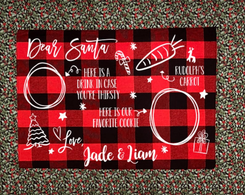 Santa Placemat Santa Place Mat Dear Santa Placemat Etsy