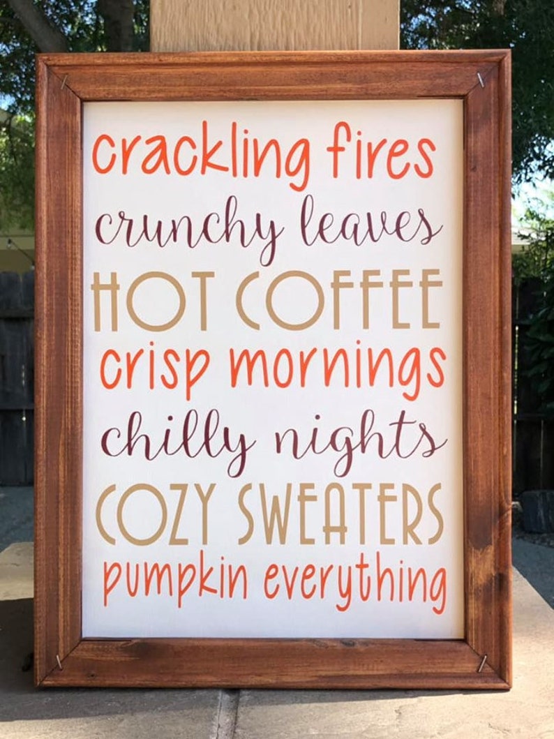 Fall Reverse Canvas Sign Crackling Fires All Things Fall - Etsy