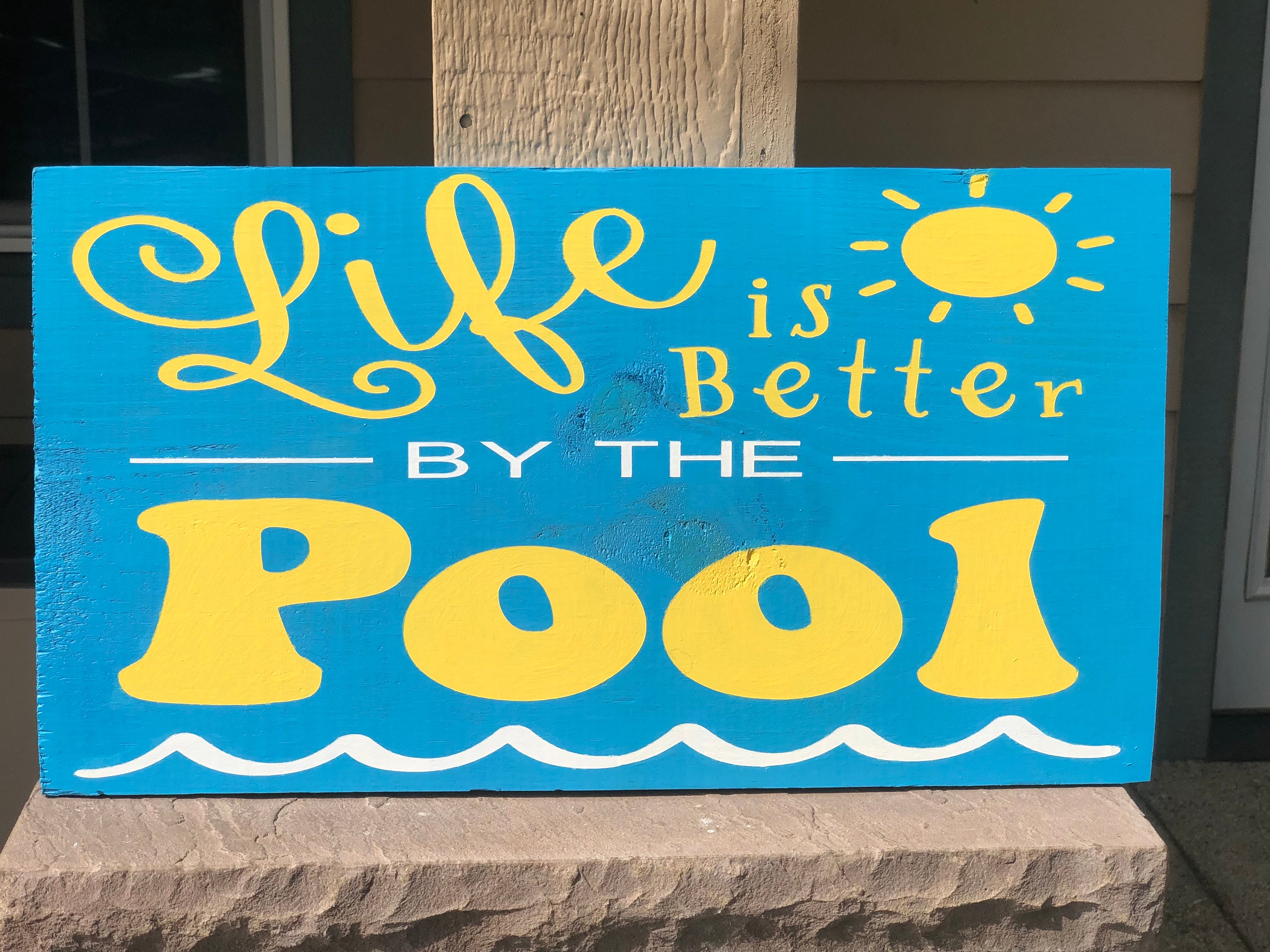 Pool Sign - Pool Decor - Pool Decoration - Swimming Pool Sign - Backyard Sign - Patio Sign - Backyard Decor - Swimming Pool - Summer Sign